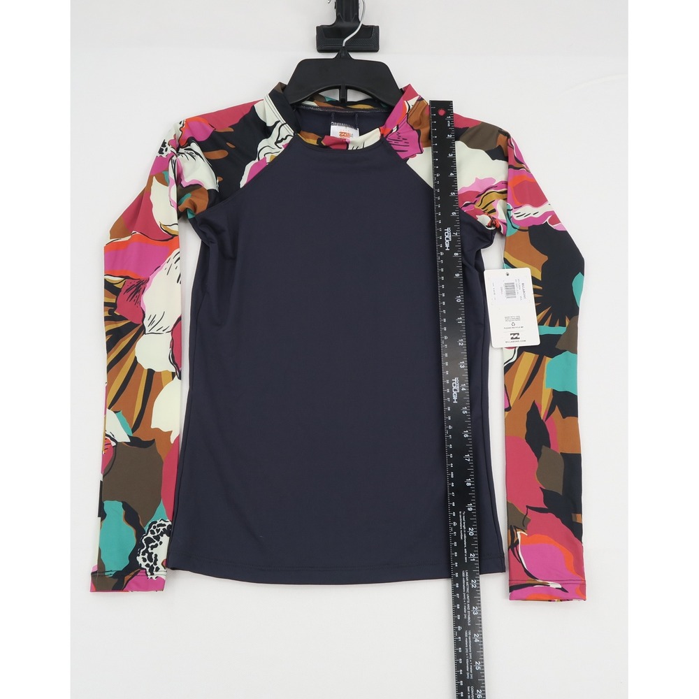 Billabong Day Drift Long Sleeve Rashguard Navy Floral UPF 50 Small - Picture 3 of 9